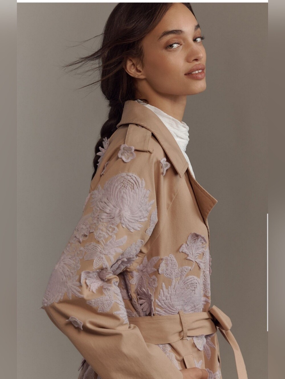 Anthropologie Cutwork Trench Coat - Picture 2 of 7